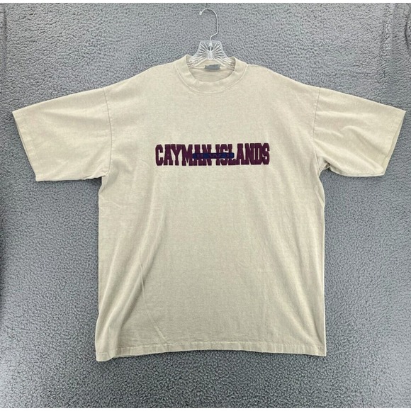 Other - BADGER SPORTSWEAR‎ T Shirt CAYMAN ISLAND Men's XL US Single Stitch Beige READ